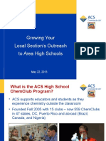 Growing Your Local Section's Outreach To Area High Schools: American Chemical Society