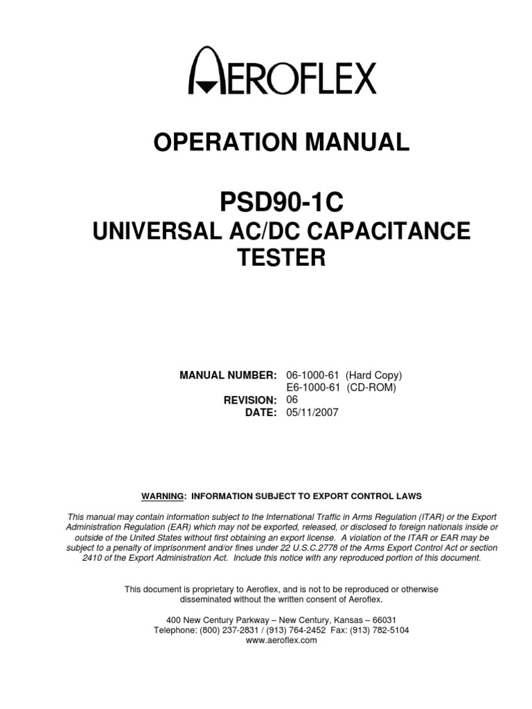 PSD90-1C Operation Manual | PDF | Electrostatic Discharge | Electrical ...