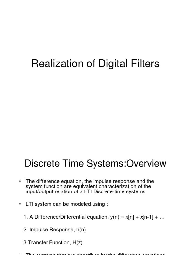 D Realisation PDF Signal Processing Mathematical Concepts