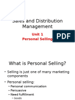 Sales and Distribution Management: Unit 1 Personal Selling