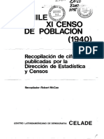 Chile XI Censo de Población (1940) - Recopilación de Cifras Publicadas Por La Dirección de Estadística y Censo