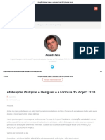 Atribuições Múltiplas e Desiguais e A Fórmula Do Project 2013 - Gerente de Projeto