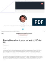 Disponibilidade Variável Do Recurso Com Apoio Do MS Project 2013 - Gerente de Projeto