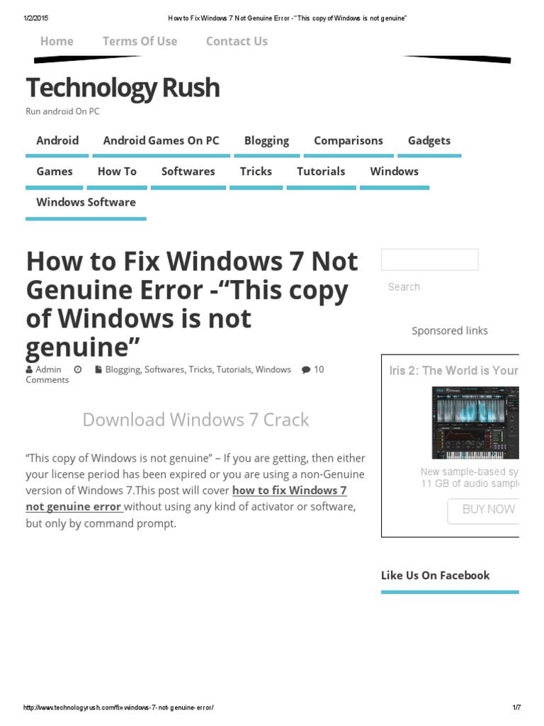 download windows 7 genuine crack