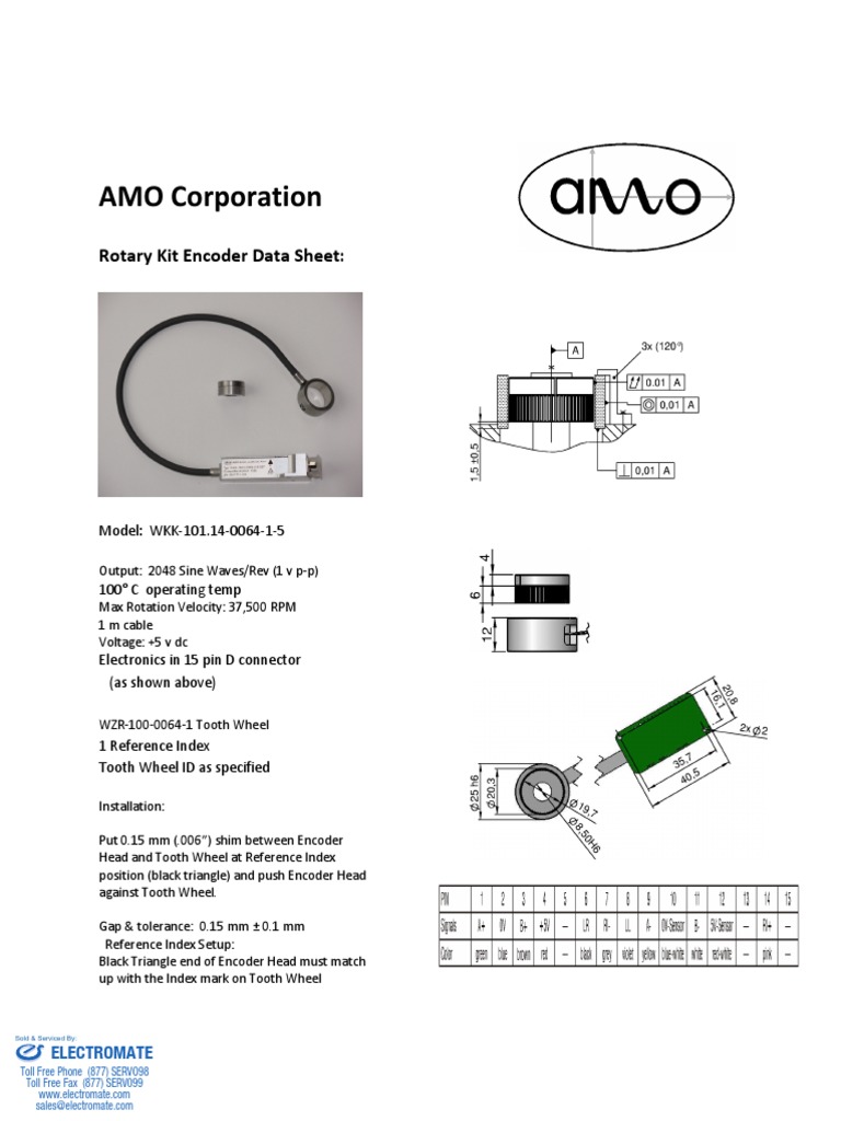 AMO Rotary Kit Encoder Datasheet PDF Electric Power