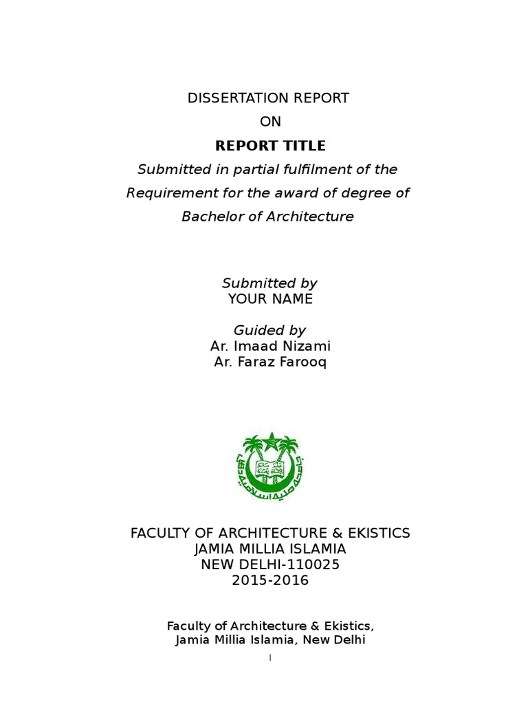 sample title page of thesis proposal