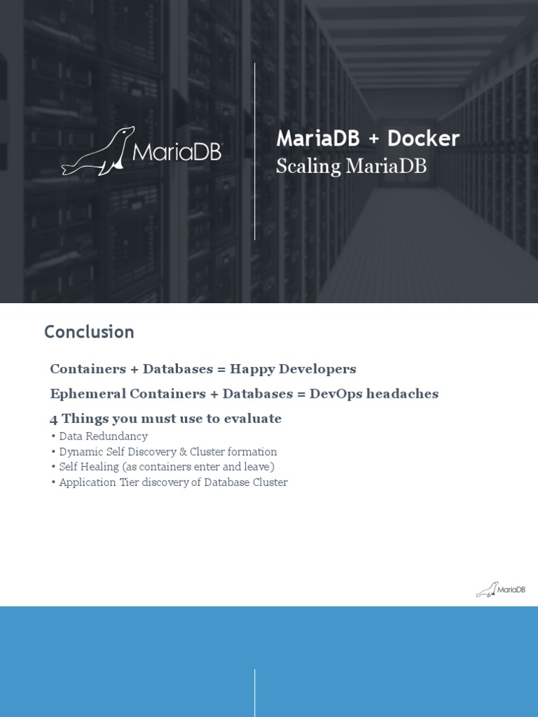 Scaling MariaDB With Docker - Webinar | PDF | Replication (Computing ...
