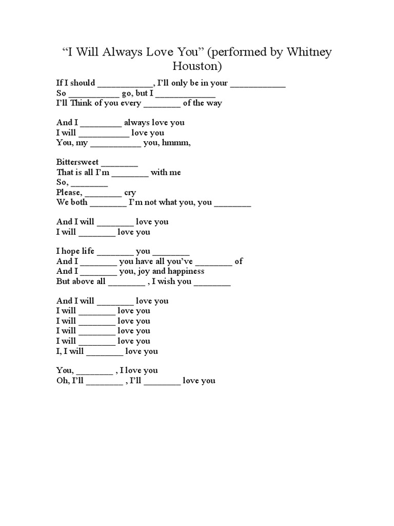 I Will Always Love You | PDF