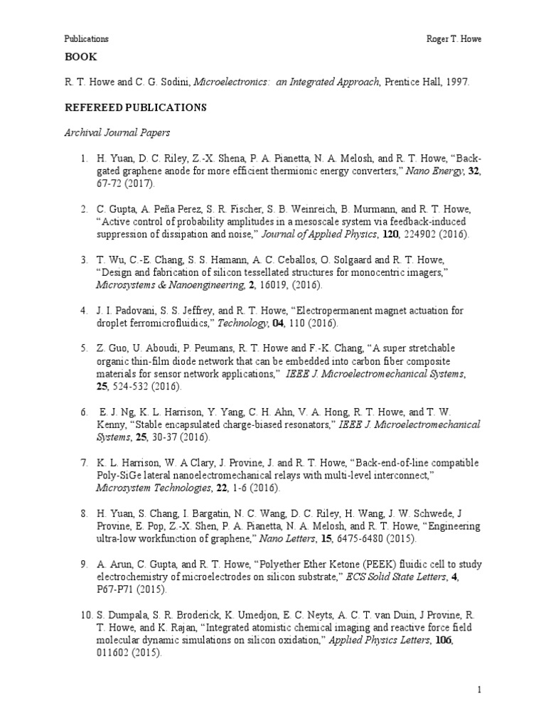 Pubs Rthowe | PDF | Microelectromechanical Systems