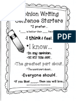 Opinion Writing Resources