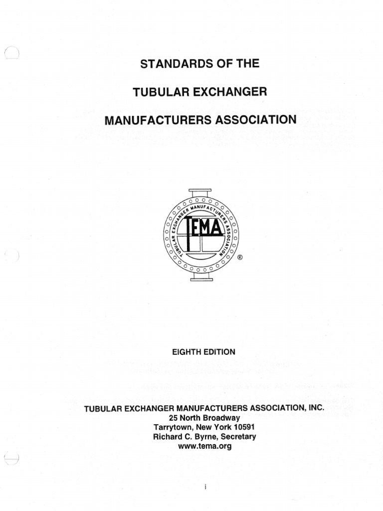 1999 - TEMA (8th 1999) Standards of The Tubular Exchanger PDF | PDF