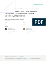 Effects On Teachers' Self-Efficacy and Job Satisfa