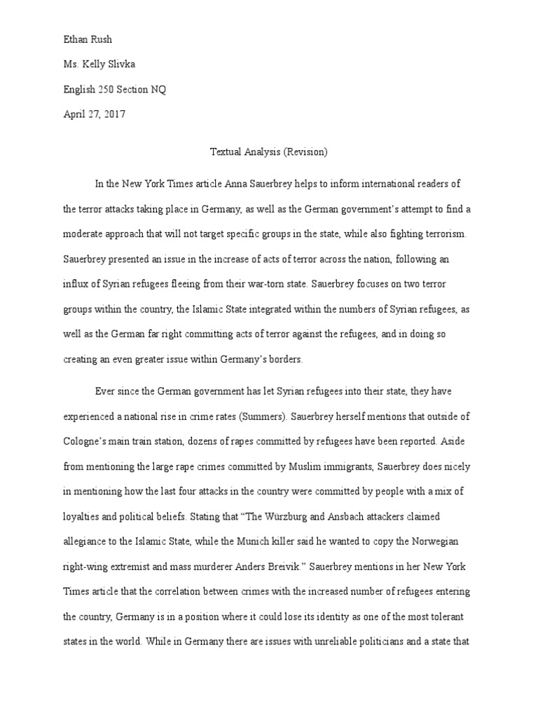 Assignment 4 Revision Spring 2017 - Ethan Rush | PDF | Islamic State Of ...