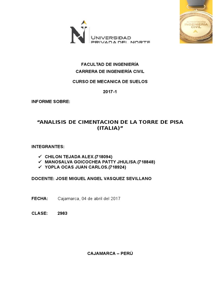 Cimentaciones de Torre de Pisa | PDF | Torre | Fundación (Ingeniería), image size:768x1024