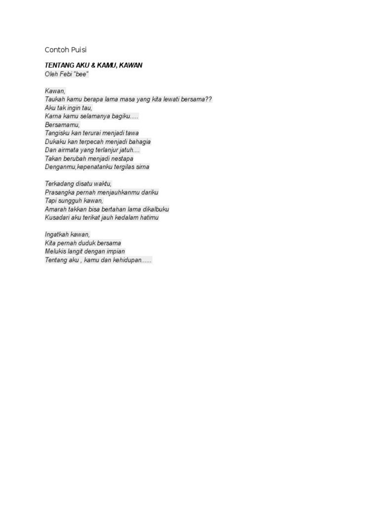 Contoh Puisi Tentang Kehidupan - Aneka Macam Contoh