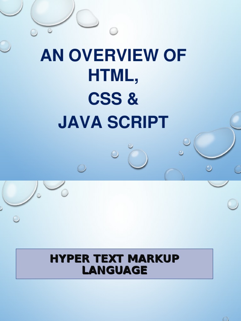 HTML, CSS & JavaScript Overview | PDF | Cascading Style Sheets | Html ...