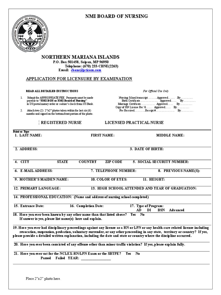 05.13.16 Doc 22 and 23 Application for Licensure by Examination