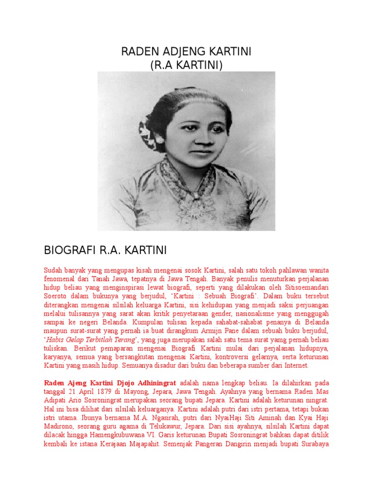30+ Ide Biografi Pahlawan Ra Kartini Dalam Bahasa Inggris Singkat