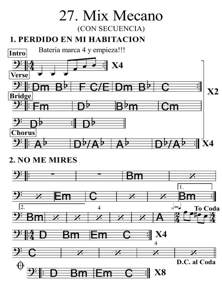 Mix Mecano | PDF | Composiciones Musicales | Medios de comunicación en masa