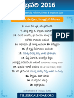 Telugu Festivals 2016 February PDF