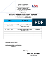 La Suerte Elementary School Monthly Report for April 2017