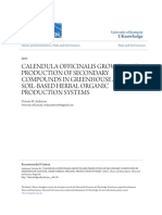 Calendula Officinalis Growth and Production of Secondary Compound