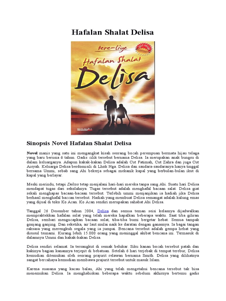 Sinopsis Novel Hafalan Shalat Delisa