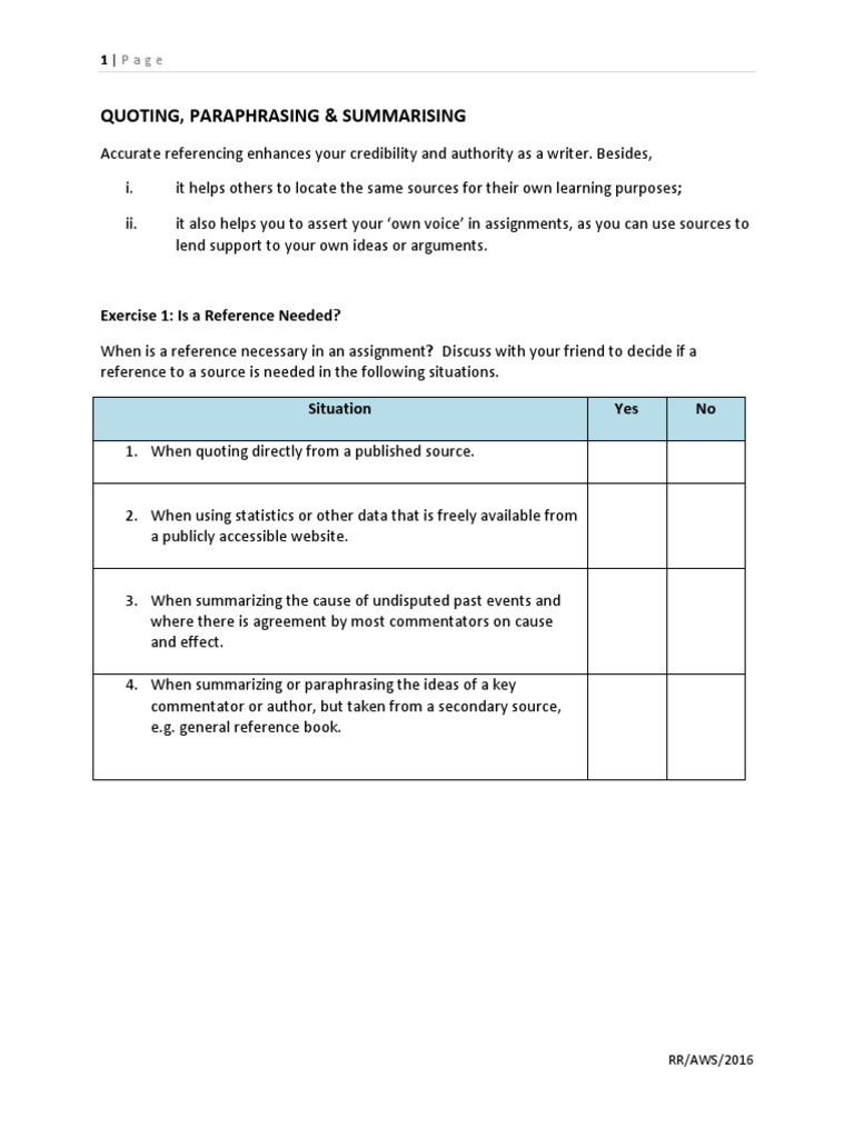 Quoting Summarising and Paraphrasing | PDF | Aurora | Motivation