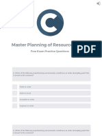 Master Planning of Resources (MPR) Practice Questions - APICS CPIM