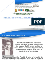 Staver, Mihaela. Bibliologi Notorii Ai Republicii Moldova: (Expoziţie) / Biblioteca Ştiinţifică A Universităţii de Stat ''Alecu Russo'' Din Bălţi Realizat: Mihaela Staver. - Bălţi, 2017.