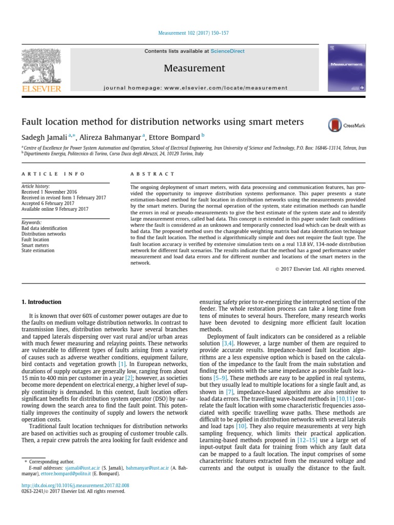 Fault Location in Distribution Networks | PDF | Errors And Residuals ...