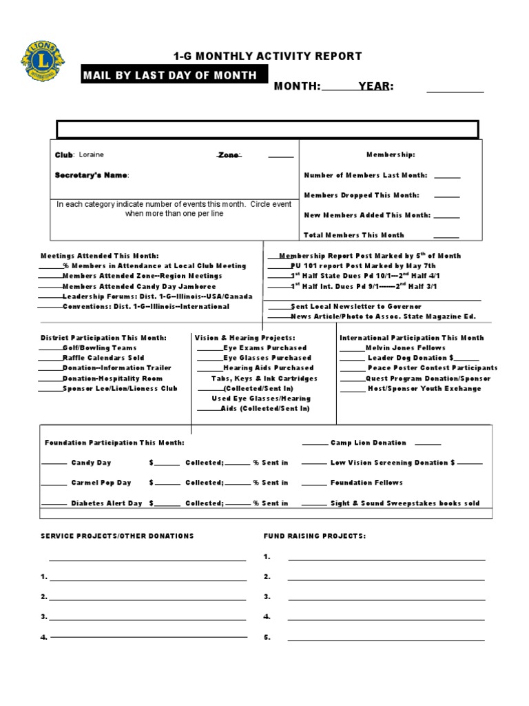 2015 Blank District Report Form | PDF | Leisure | Sports