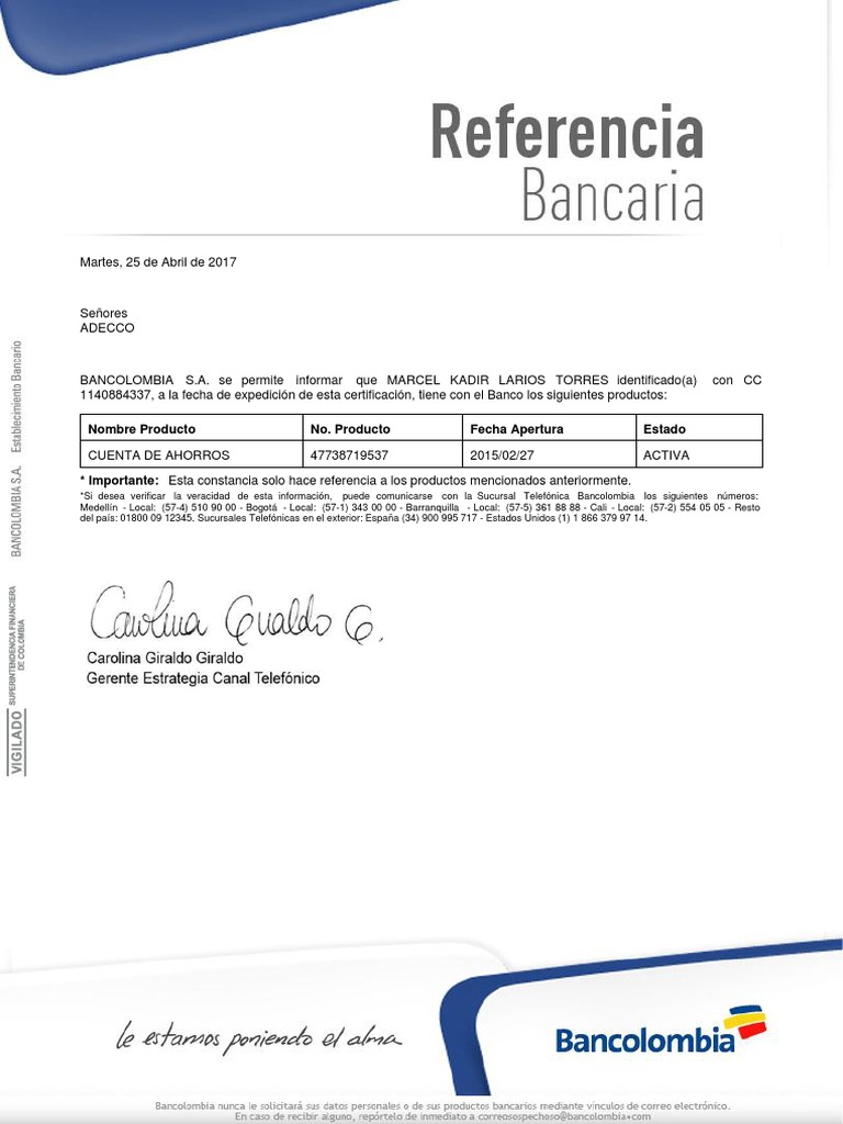 Referencia Bancaria  PDF
