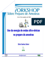 Extração de Amostra Usando Ultrassom