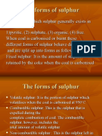 Forms of Sulphur in Coal & Capture