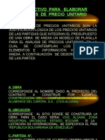 Instructivo para elaborar análisis de precios unitarios APU