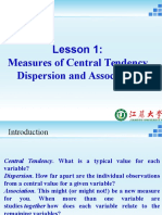 Lesson 1: Measures of Central Tendency, Dispersion and Association