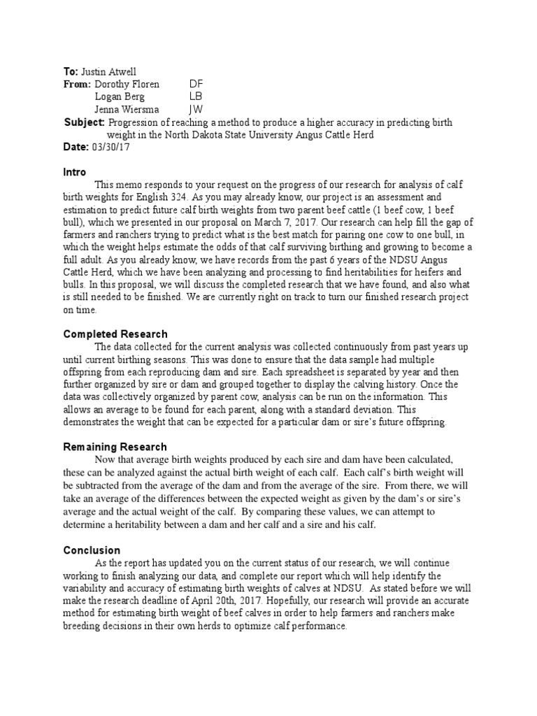 Predicting Angus Calf Birth Weights | PDF | Calf | Cattle