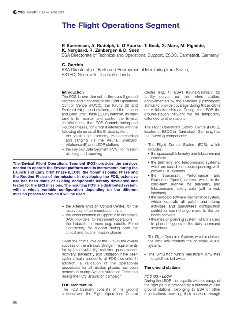 Envisat Flight Operations Overview | PDF | Attitude Control | Satellite