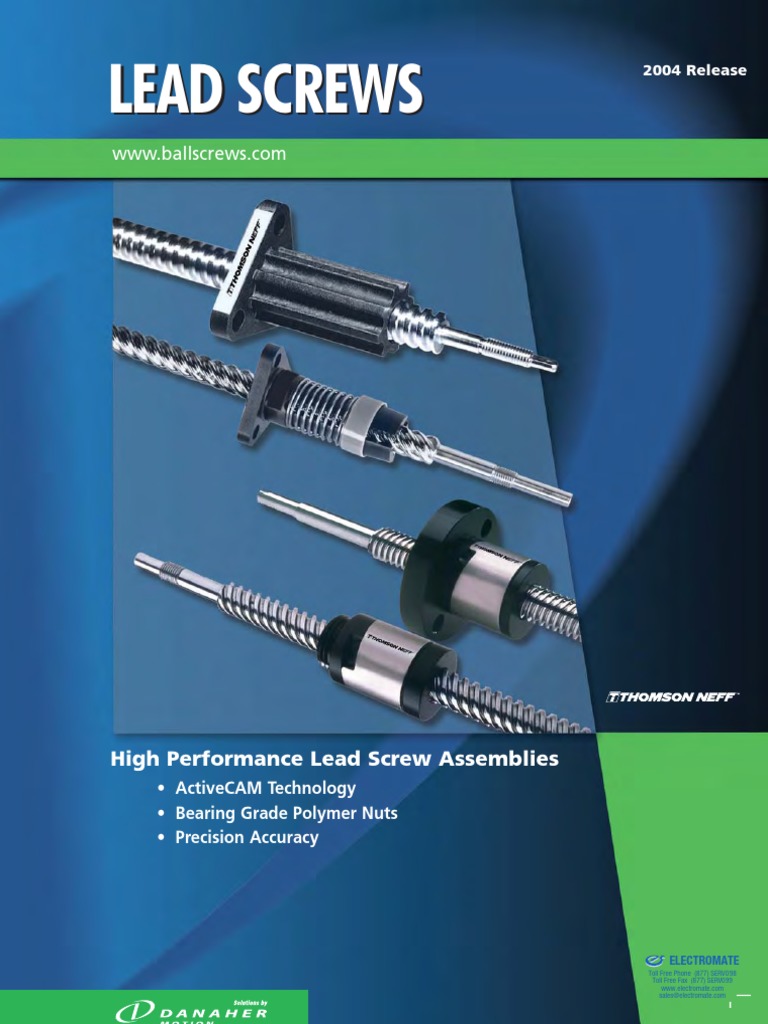 Thomson BSA Lead Screws Catalog PDF Screw Nut (Hardware)