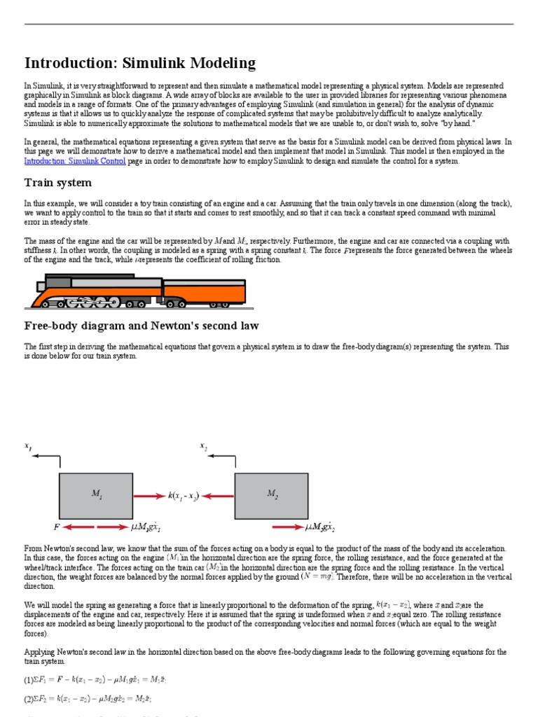Simulink Model for Train System Dynamics | PDF | Control Theory | Force