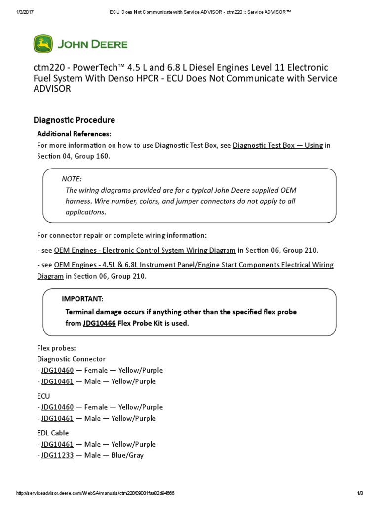 ECU Does Not Communicate With Service ADVISOR - ctm220 - Service ...