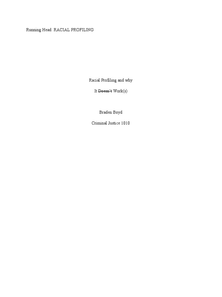 Racialprofiling | PDF | Racial Profiling | Race (Human Categorization)