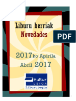 2017ko Apirileko Liburu Berriak - Novedades de Abril Del 2017