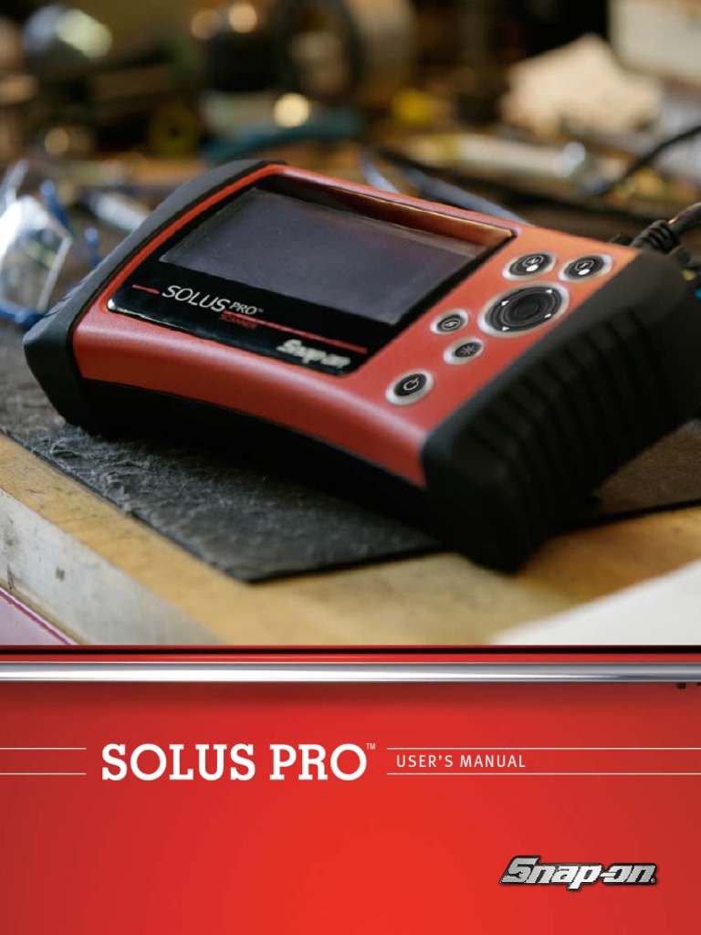 SnapOn Solus Pro Users Manual PDF Power Supply Battery Charger