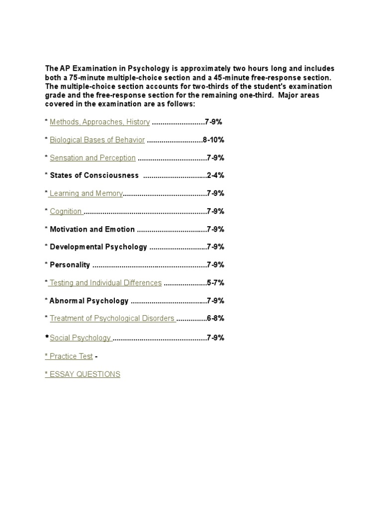 AP Psychology Review PDF | PDF | Hearing | Olfaction