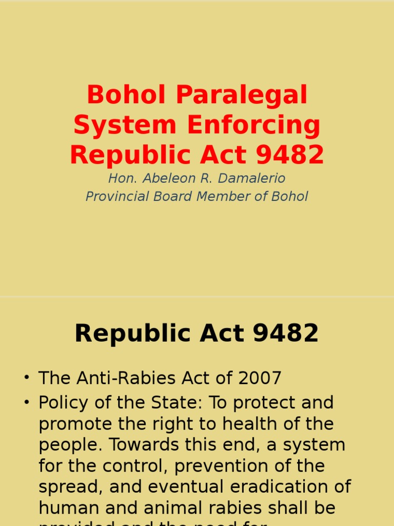 Bohol's Implementation of RA 9482 | PDF | Paralegal | Complaint