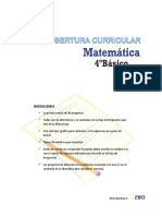 Cobertura Curricular Matematica 4basico 2013