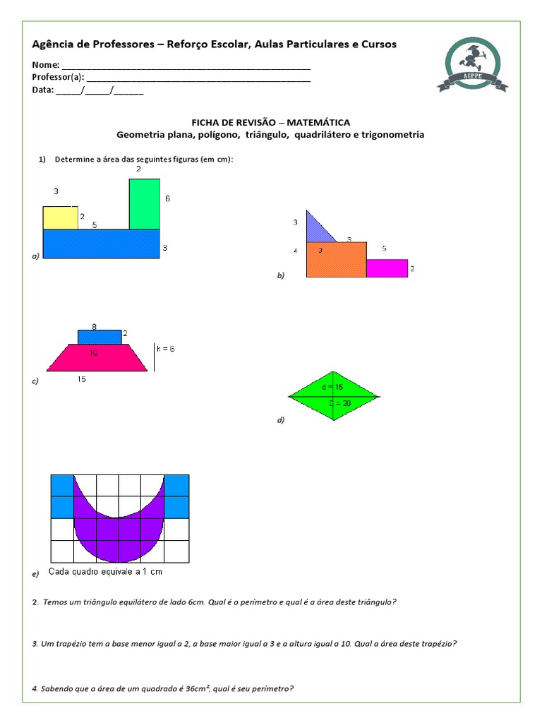Exercícios de Geometria e Trigonometria | PDF | Triângulo | Geometria