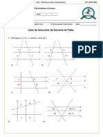 Matemática - Teorema de Tales